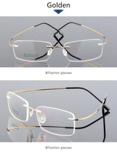 Load image into Gallery viewer, Retail 4 Colors Lightweight Rimless Glasses Frames Memory Titanium Eyeglasses Spectacle Prescription Optical Frames