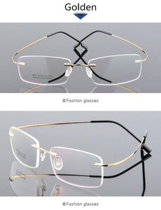 Retail 4 Colors Lightweight Rimless Glasses Frames Memory Titanium Eyeglasses Spectacle Prescription Optical Frames