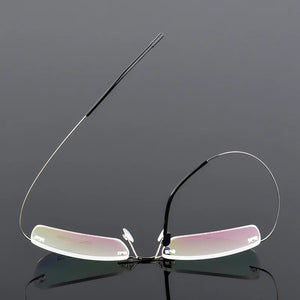 Retail 4 Colors Lightweight Rimless Glasses Frames Memory Titanium Eyeglasses Spectacle Prescription Optical Frames