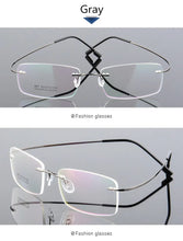 Load image into Gallery viewer, Retail 4 Colors Lightweight Rimless Glasses Frames Memory Titanium Eyeglasses Spectacle Prescription Optical Frames