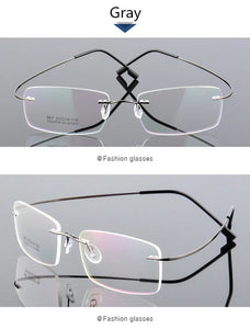 Retail 4 Colors Lightweight Rimless Glasses Frames Memory Titanium Eyeglasses Spectacle Prescription Optical Frames