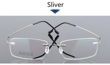 Load image into Gallery viewer, Retail 4 Colors Lightweight Rimless Glasses Frames Memory Titanium Eyeglasses Spectacle Prescription Optical Frames