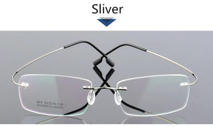 Retail 4 Colors Lightweight Rimless Glasses Frames Memory Titanium Eyeglasses Spectacle Prescription Optical Frames