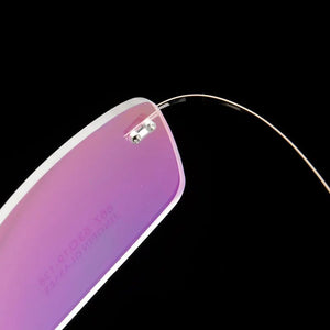 Retail 4 Colors Lightweight Rimless Glasses Frames Memory Titanium Eyeglasses Spectacle Prescription Optical Frames