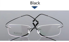 Load image into Gallery viewer, Retail 4 Colors Lightweight Rimless Glasses Frames Memory Titanium Eyeglasses Spectacle Prescription Optical Frames