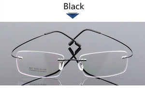 Retail 4 Colors Lightweight Rimless Glasses Frames Memory Titanium Eyeglasses Spectacle Prescription Optical Frames
