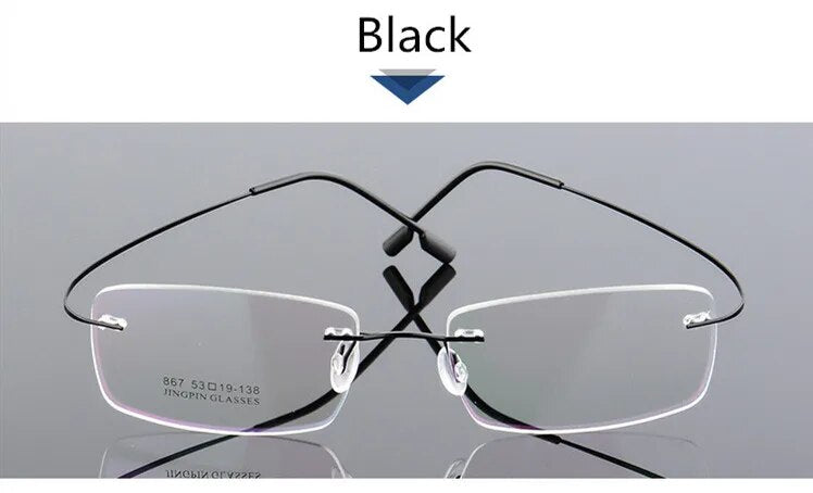 Retail 4 Colors Lightweight Rimless Glasses Frames Memory Titanium Eyeglasses Spectacle Prescription Optical Frames