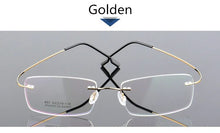 Load image into Gallery viewer, Retail 4 Colors Lightweight Rimless Glasses Frames Memory Titanium Eyeglasses Spectacle Prescription Optical Frames
