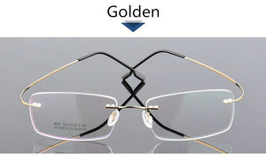 Retail 4 Colors Lightweight Rimless Glasses Frames Memory Titanium Eyeglasses Spectacle Prescription Optical Frames