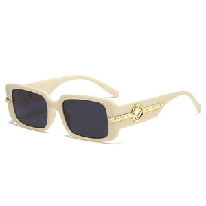 Retro Luxury Square Sunglasses For Women Men Flower Decoration Fashion Ladies Sun Glasses Ins Hot Shading Eyewear UV400