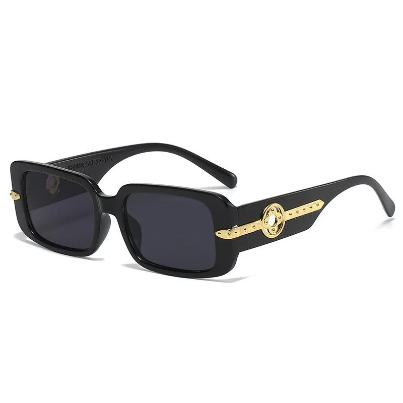 Retro Luxury Square Sunglasses For Women Men Flower Decoration Fashion Ladies Sun Glasses Ins Hot Shading Eyewear UV400