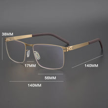 Load image into Gallery viewer, Square Titanium Alloy Glasses Frame Men Optical Myopia Prescription Eyeglasses Frame Women Denmark   Screwless Eyewear