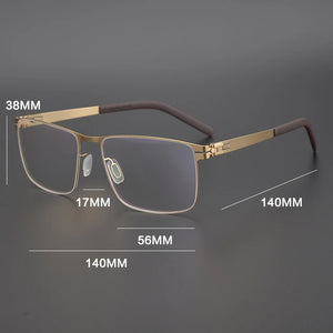 Square Titanium Alloy Glasses Frame Men Optical Myopia Prescription Eyeglasses Frame Women Denmark   Screwless Eyewear