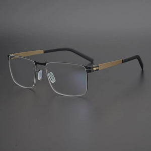 Square Titanium Alloy Glasses Frame Men Optical Myopia Prescription Eyeglasses Frame Women Denmark   Screwless Eyewear