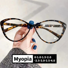 Load image into Gallery viewer, New Trend Myopia Galsses for Women Unisex Luxury Cat Eye Design Near Sight Eyeglasses Ladies Transparent Anti-blue Light Glasses