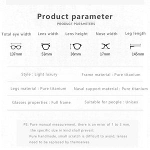Trend Retro Pure Titanium Man Glasses Frame Women Polygon Fashion Luxury Glasses Frame