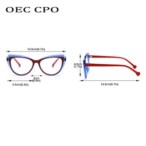 Trends Cat Eye Glasses for Women Punk Clear Lens Eyewear Lady Brand Designer Shades Transparent Eyeglass Frame