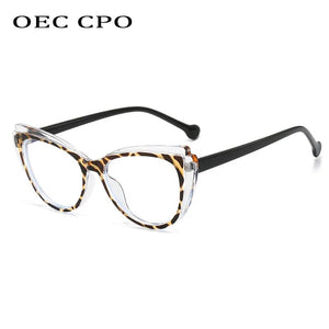 Trends Cat Eye Glasses for Women Punk Clear Lens Eyewear Lady Brand Designer Shades Transparent Eyeglass Frame