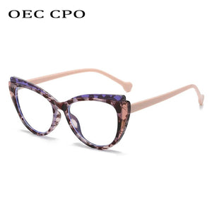 Trends Cat Eye Glasses for Women Punk Clear Lens Eyewear Lady Brand Designer Shades Transparent Eyeglass Frame