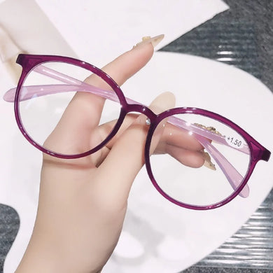 New Ultralight PC Frame Women's Reading Glasses Elliptic Portable High-definition Man Presbyopic Eyeglasses Diopter +1.0 ~ +4.0