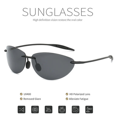 Ultralight Rimless Driving Sports Polarized Sunglasses Men The Matrix Neo Style Sunglasses Oculos De Sol