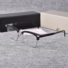 Load image into Gallery viewer, York Thom Brand Classic Square Glasses Frame Men Optical Myopia Eyeglasses Women Alloy Acetate Semi Rimless Eyewear TB711