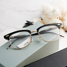 Load image into Gallery viewer, York Thom Brand Classic Square Glasses Frame Men Optical Myopia Eyeglasses Women Alloy Acetate Semi Rimless Eyewear TB711