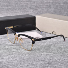 Load image into Gallery viewer, York Thom Brand Classic Square Glasses Frame Men Optical Myopia Eyeglasses Women Alloy Acetate Semi Rimless Eyewear TB711