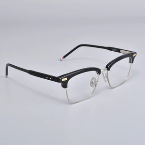 York Thom Brand Classic Square Glasses Frame Men Optical Myopia Eyeglasses Women Alloy Acetate Semi Rimless Eyewear TB711