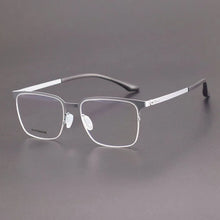 Load image into Gallery viewer, business half frame square myopia glasses frame Pure titanium retro optical eyeglasses Elegant designer brand eyewear