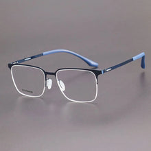Load image into Gallery viewer, business half frame square myopia glasses frame Pure titanium retro optical eyeglasses Elegant designer brand eyewear