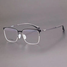 Load image into Gallery viewer, business half frame square myopia glasses frame Pure titanium retro optical eyeglasses Elegant designer brand eyewear