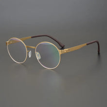 Load image into Gallery viewer, retro gold wire round glasses frame men Designer pure titanium optical eyeglasses myopia reading women personalized eyewear