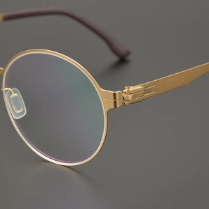 retro gold wire round glasses frame men Designer pure titanium optical eyeglasses myopia reading women personalized eyewear