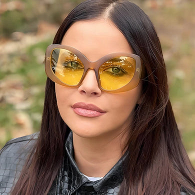 New special-shaped exaggerated sunglasses Y2K colorful large-frame glasses outdoor sunscreen sunglasses cat-eye sunglasses UV400