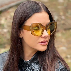 New special-shaped exaggerated sunglasses Y2K colorful large-frame glasses outdoor sunscreen sunglasses cat-eye sunglasses UV400