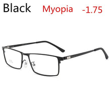 Load image into Gallery viewer, titanium alloy men's photochromic square myopia glasses ladies optical prescription glasses 0 -0.5 -0.75 to -6.0