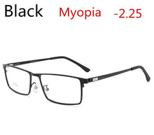 Load image into Gallery viewer, titanium alloy men's photochromic square myopia glasses ladies optical prescription glasses 0 -0.5 -0.75 to -6.0