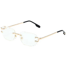 Load image into Gallery viewer, Type of cut edge oval chamfered sunglasses   pattern cut edge frameless glasses European and American sunglasses
