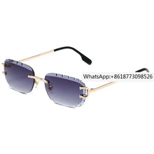 Load image into Gallery viewer, Type of cut edge oval chamfered sunglasses   pattern cut edge frameless glasses European and American sunglasses