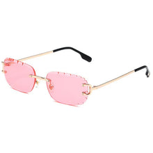 Load image into Gallery viewer, Type of cut edge oval chamfered sunglasses   pattern cut edge frameless glasses European and American sunglasses