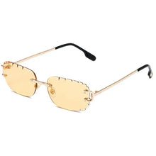 Load image into Gallery viewer, Type of cut edge oval chamfered sunglasses   pattern cut edge frameless glasses European and American sunglasses