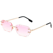 Load image into Gallery viewer, Type of cut edge oval chamfered sunglasses   pattern cut edge frameless glasses European and American sunglasses