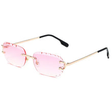 Load image into Gallery viewer, Type of cut edge oval chamfered sunglasses   pattern cut edge frameless glasses European and American sunglasses