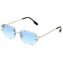 Load image into Gallery viewer, Type of cut edge oval chamfered sunglasses   pattern cut edge frameless glasses European and American sunglasses
