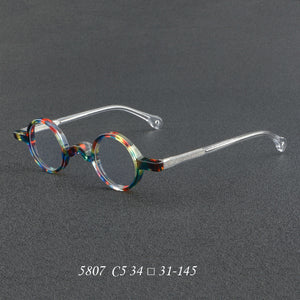 Japan Vintage Round Acetate Glasses Frame for Men Women Prescription Myopia Optical Eyeglasses 5807