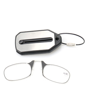 Nose Clip Folding Legless Reading Glasses Men Women Mini Portable Smart Magnifier Presbyopic Eyewear +1.0 To +4.0 Gafas