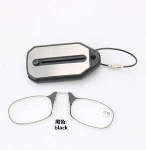 Nose Clip Folding Legless Reading Glasses Men Women Mini Portable Smart Magnifier Presbyopic Eyewear +1.0 To +4.0 Gafas