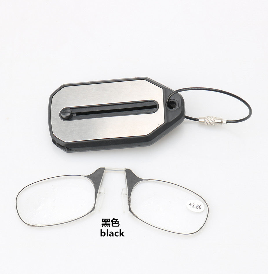 Nose Clip Folding Legless Reading Glasses Men Women Mini Portable Smart Magnifier Presbyopic Eyewear +1.0 To +4.0 Gafas