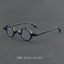 Carica l&#39;immagine nel visualizzatore di Gallery, Japan Vintage Round Acetate Glasses Frame for Men Women Prescription Myopia Optical Eyeglasses 5807